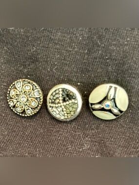 3 Decorative Original Dots- Gold, Silver, Crystal Accents
